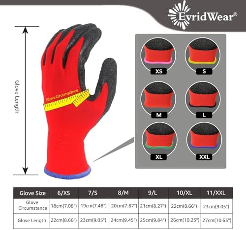 Evridwear Crinkle Latex Rubber Hand Coated Safety Work Gloves - Image 3
