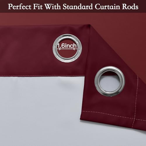 SimpleHome Ombre Red to Grey White Curtains - Image 4