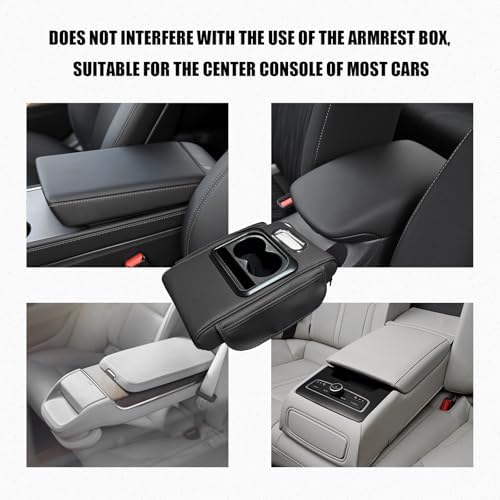 Car Center Console Armrest Pillow, Leather Arm Rest Cover Pad - Image 6