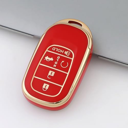 TPU Key Fob Cover with Leather Keychain, Compatible with Honda Accord Civic - Image 3