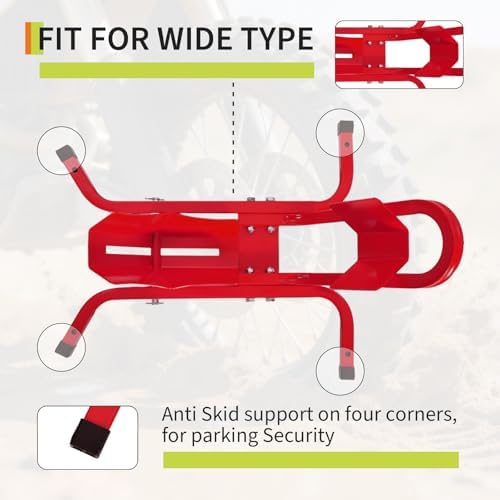 Garvee 1800 Lb Capacity Heavy Duty Motorcycle Wheel Chock – Red - Image 3