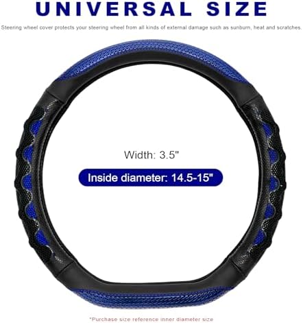 D-Shaped Steering Wheel Cover, Leather Car Wheel Protector - Image 2