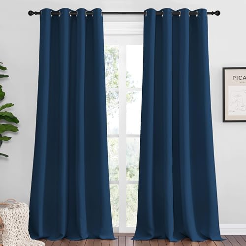 NICETOWN Blackout Curtains for Office 2 Panels 55 x 108-inch Moroccan Blue by NICETOWN