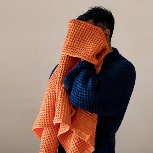 Luxury Organic Japanese Cotton Waffle Bath Towel | Thick, Quick Dry Bathroom - Image 2