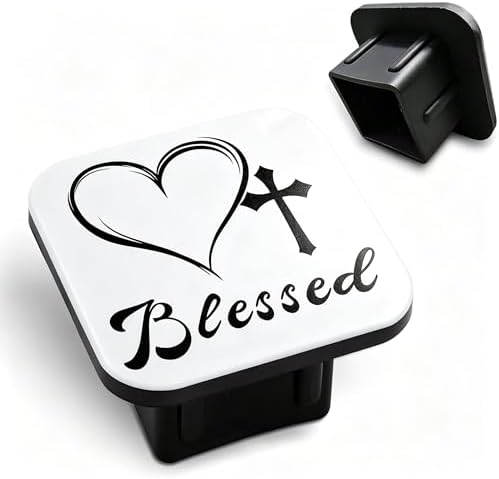 Hitch Cover Blessed Cross and Heart Square Towing Hitch Covers 2” Heavy Duty by Unknown