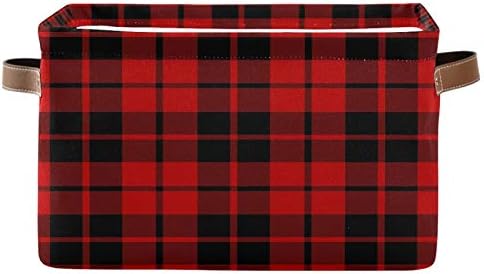 AUUXVA Storage Basket Red Black Christmas Buffalo Plaid Check Storage Cube Box by AUUXVA