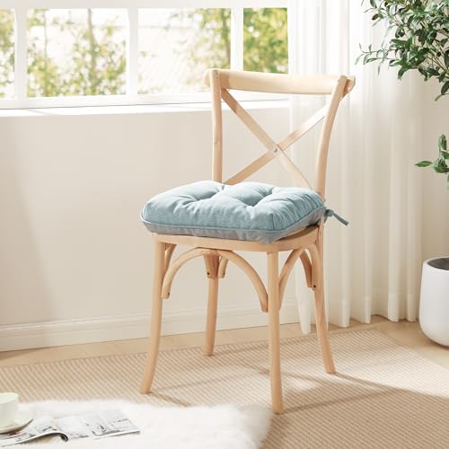 Love's cabin Memory Foam Chair Cushions Set of 4, 15.5 Inch, Light Blue - Image 7