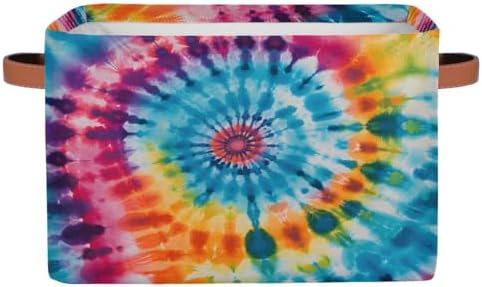 AUUXVA Storage Basket Abstract Swirl Tie Dye Pattern Storage Cube Box Durable by AUUXVA
