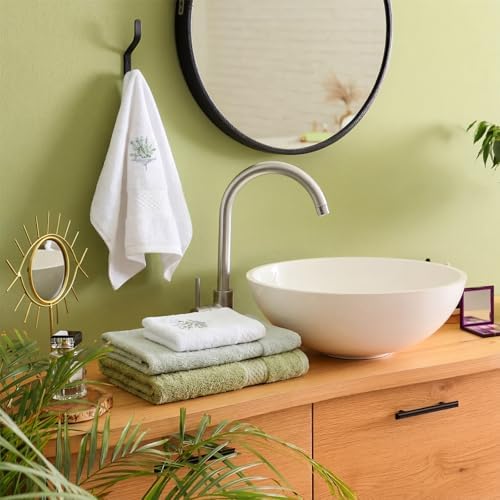 Peryiter 3 Pack Eucalyptus Leaves Decorative Bath Towel Set - Image 5