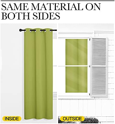 NICETOWN Fresh Green Blackout Curtains 96 inches Length - Image 5