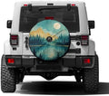 Landscape with Mountain Moon Spare Tire Cover with Backup Camera Hole Wheel by Foruidea