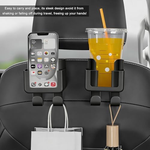 4 PCS Headrest Cup Holder for Car Back Seat, Auto Bottle & Phone Holder - Image 6