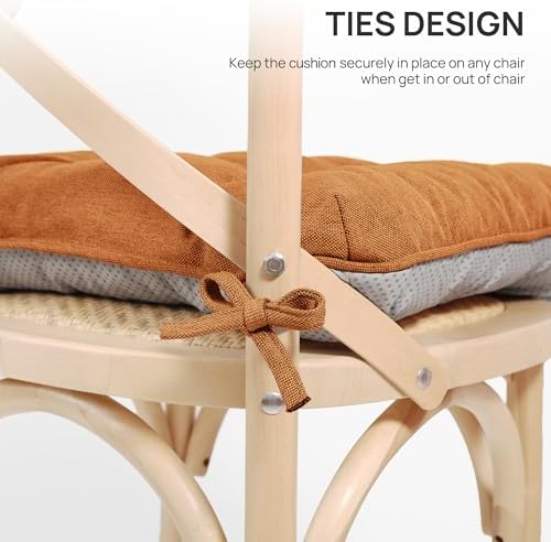 Love's cabin Memory Foam Chair Cushions Set of 4, 15.5 Inch, Terracotta - Image 4