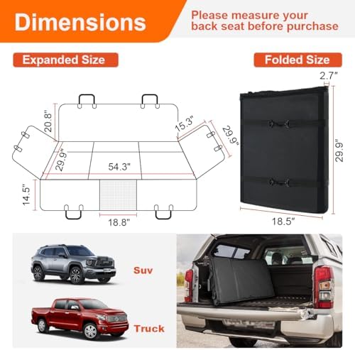 Vailge Dog Car Seat Cover for Trucks, Large Back Seat Extender for Dogs - Image 7
