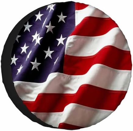 American Flag Waving in The Wind Spare Tire Cover by NOMEDOGYIM