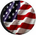 American Flag Waving in The Wind Spare Tire Cover by NOMEDOGYIM
