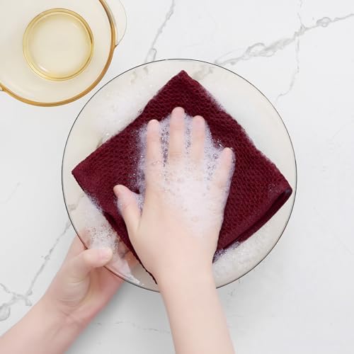 Homaxy 100% Cotton Waffle Weave Kitchen Dish Cloths 6-Pack - Image 4