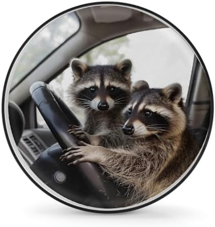 Raccoon Spare Tire Cover 15in Spare Wheel Covers Tire Storage Cover by YoYoYuchong