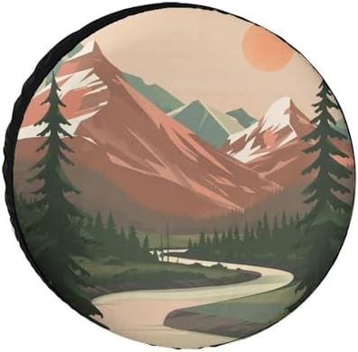 Heavy Duty Spare Tire Cover Mountain Adventure Wheel Protectors Tyre Covers by HighonHi