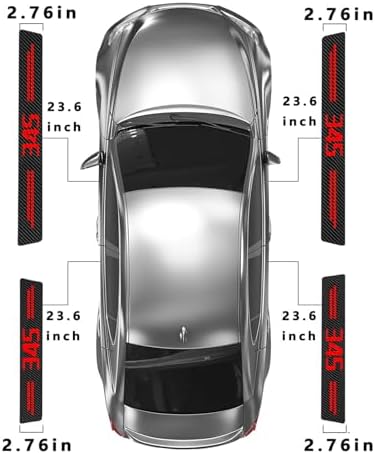 Door Sill Protectors for Dodge Challenger 345, Carbon Fiber Leather Front/Rear - Image 5