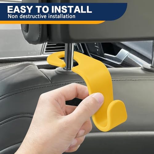 4PCS Car Seat Headrest Hooks, Car Purse Hook, Seat Back Organizer Storage - Image 5