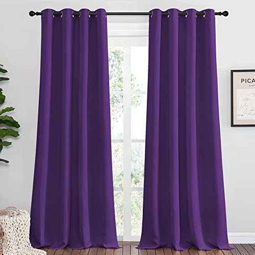 NICETOWN Purple Blackout Curtains Noise Reducing 2 Panels 55 x 90-in Purple by NICETOWN