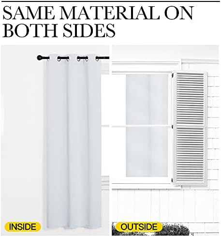NICETOWN Blackout Curtain Panels Bedroom 2 Panels 55 x 57-in Greyish White - Image 5