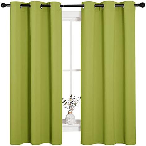 NICETOWN Thermal Insulated Curtains, 1 Pair, 42 x 63-in, Fresh Green by NICETOWN