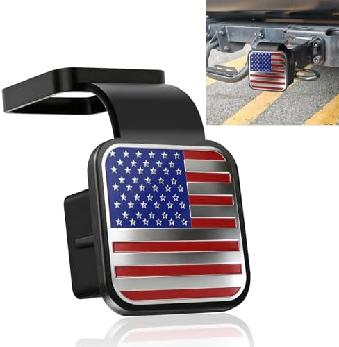 Universal Flag Tow Hitch Covers, Receiver Tube Hitch Plug, American Flag Rubber by Unknown