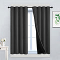 Yakamok Charcoal Grey 100% Blackout Curtains 45 Inches Long 52" Wide 2 PCS by Yakamok