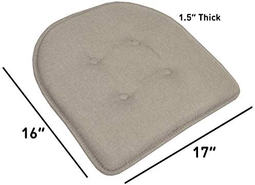 Sweet Home Collection Chair Cushion Memory Foam Pads Tufted Slip Non Skid - Image 4
