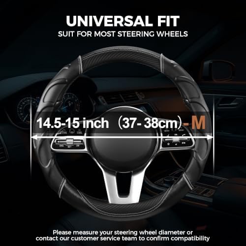 West Llama Carbon Fiber Leather Steering Wheel Cover - Image 2