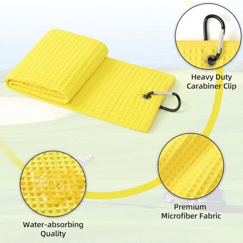 Mile High Life Golf Towel & Groove Brush Set, Microfiber Waffle-16 x24 - Image 2