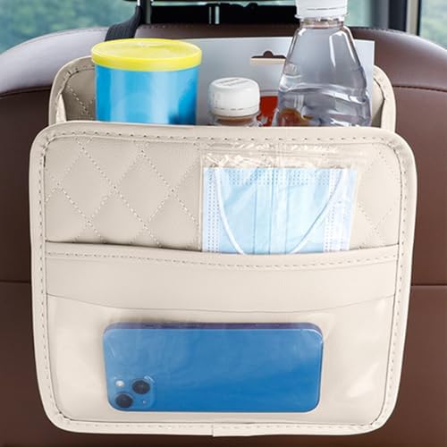 Car Seat Back Organizer, Leather Multipurpose Collapsible Vehicle Backseat - Image 6
