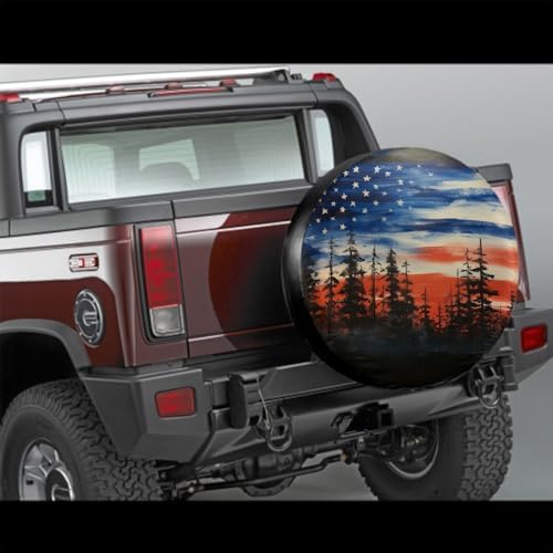 Spare Tire Cover American Flag Waterproof Dust-Proof Universal 15 Inch Wheel - Image 2