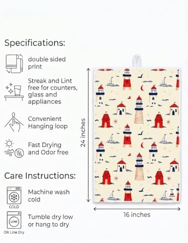 Cerise Coastal Kitchen Towels, Waffle Weave Microfiber, 2 Pack - Image 2