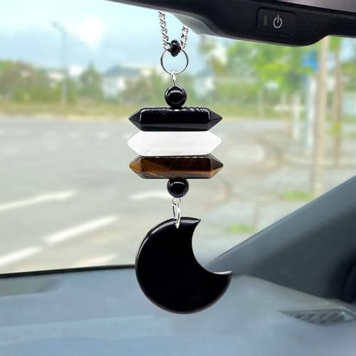 Crystal Hanging Car Charm, Moon Decor - Image 5