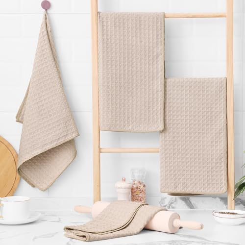 Homaxy Microfiber Waffle Weave Kitchen Towels, 4 Pack - Image 5