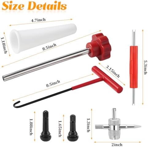 23PCS Tire Valve Stem Tool Kit Replacement Installation Set Black - Image 2