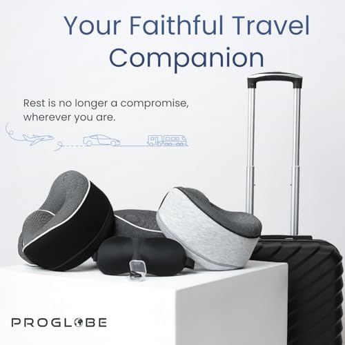 Proglobe Travel Pillow, Orthopedic Memory Foam Airplane Neck Pillow - Image 7