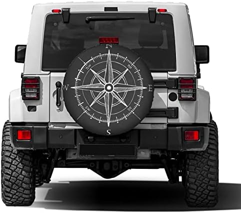 Vintage Wind Rose Compass Spare Tire Cover Dust-Proof Wheel Tire Cover Fit - Image 2