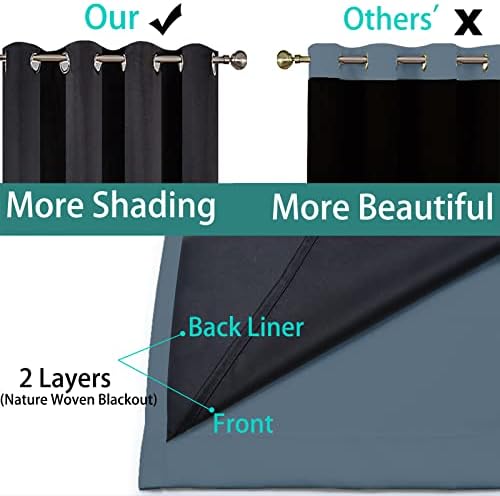 Yakamok Stone Blue 100% Blackout Curtains 84 Inches Long 62" Wide 2 Panel - Image 5