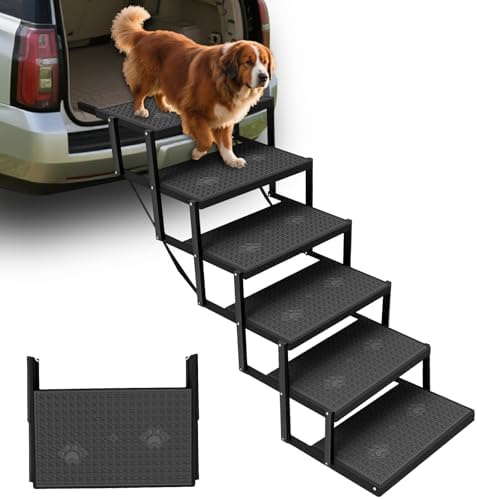 Dog Steps for Car & SUV – 6-Step Foldable Pet Stairs for Large Dogs, Non-Slip by Unknown