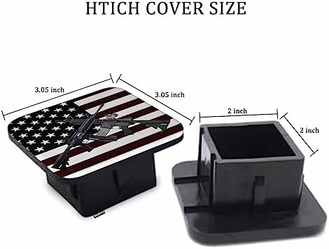 2 Inch American Flag Trailer Hitch Cover, Grunge Flag of USA - Image 2