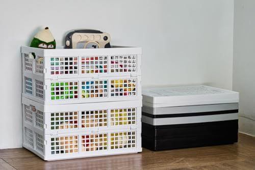 Aebeky 3-Pack Plastic Collapsible Storage Crates-30L, Foldable Plastic Crates - Image 7