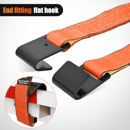Nilight Flat Hook Ratchet Straps 10 Pack 2 in x 30 Ft Orange - Image 4