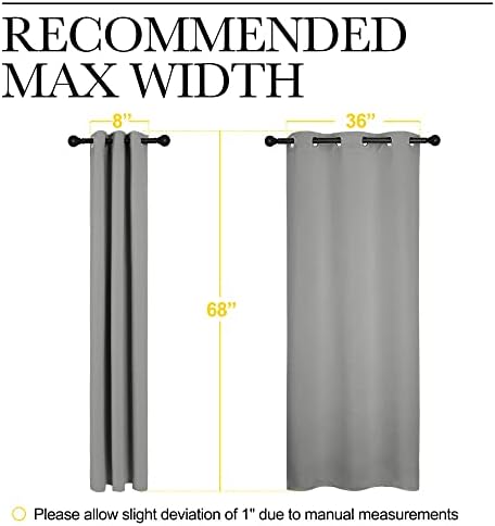 NICETOWN Silver Grey Blackout Curtains, 2 Panels, W42 x L68-inch - Image 7