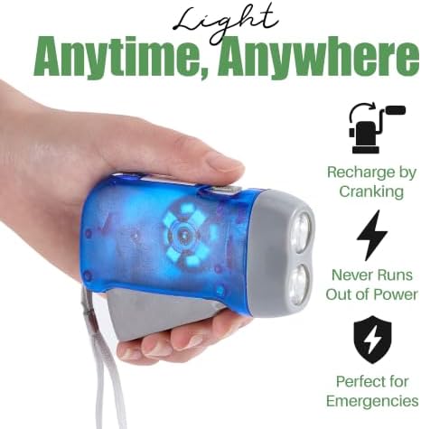 Evelots 4-Pack Hand Crank Flashlights - Image 5