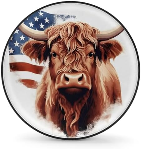 Spare Tire Cover for RV Trailer, American Highland Cow Tire Covers Universal by Unknown