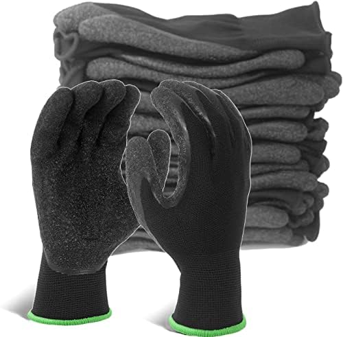 Evridwear Crinkle Latex Rubber Coated Safety Work Gloves by Evridwear